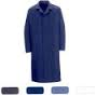 Gripper-Front Spun Polyester Pocketless Butcher Coat With Knit Cuffs